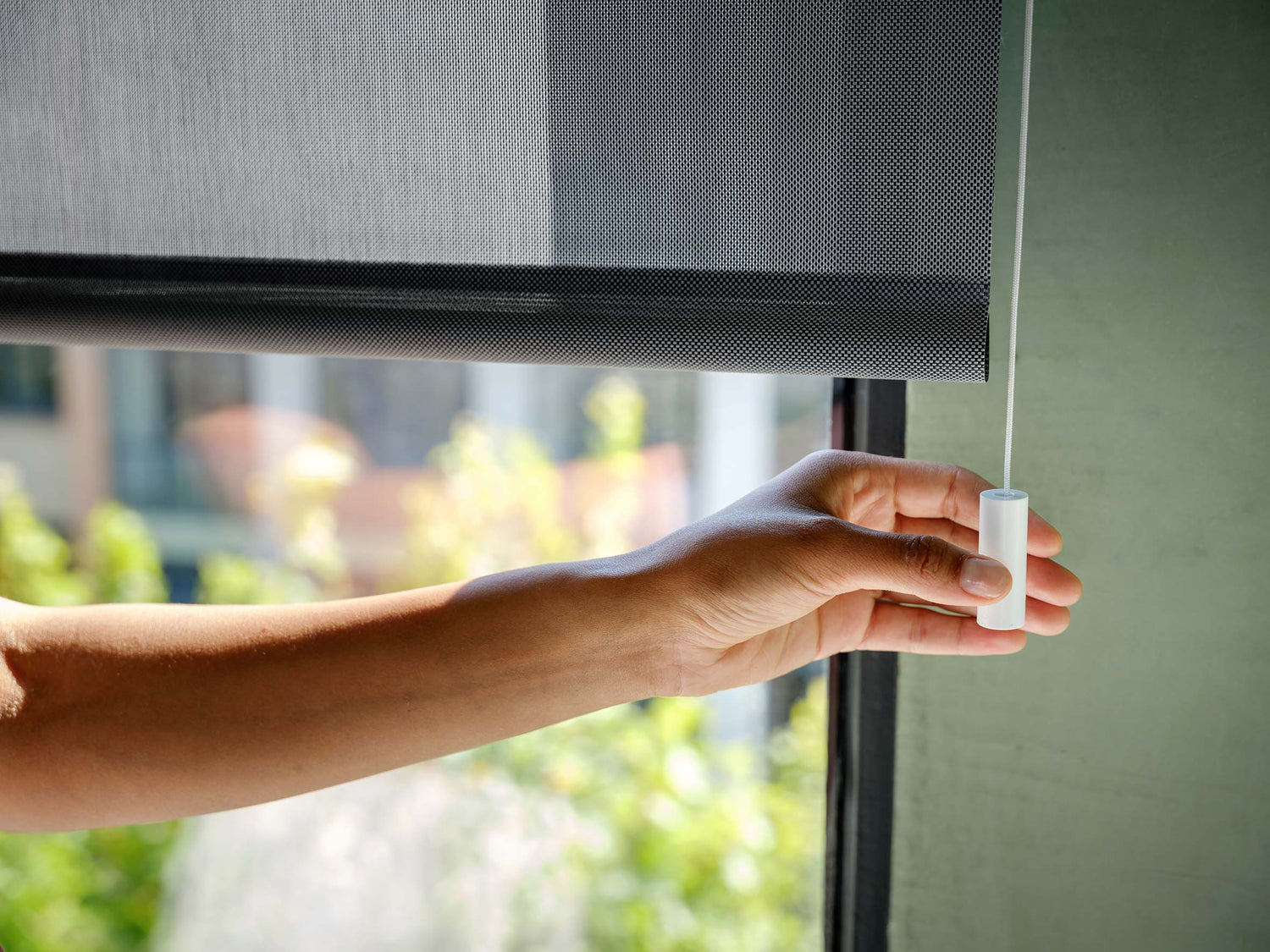 smart shades with window shade pull